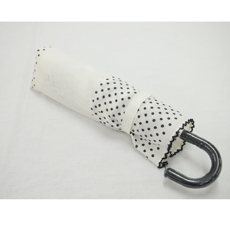 ドットボーダー柄 雨晴兼用折りたたみ傘