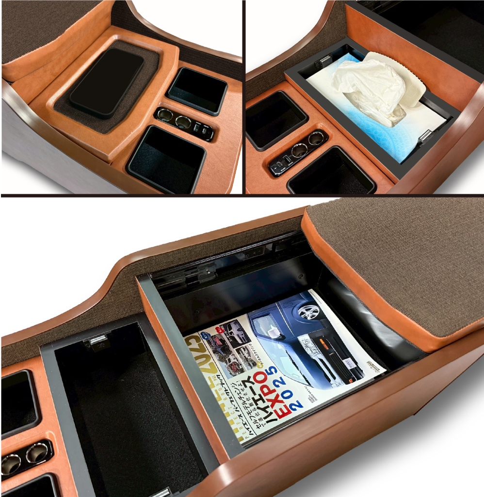 ハイエース 標準S-GL専用 センターコンソール Retro レトロ |ベッド