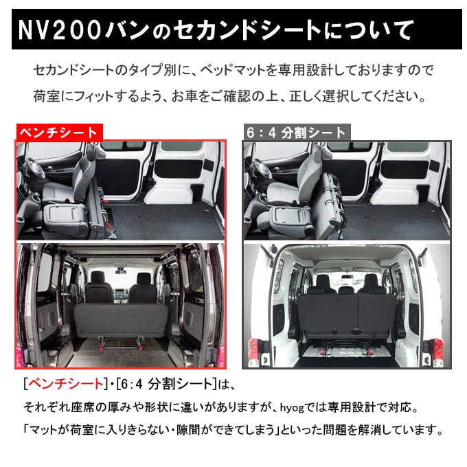 NV200 バネットバン ベッドキット【2】 荷室棚 DX/VX/GX レザータイプ