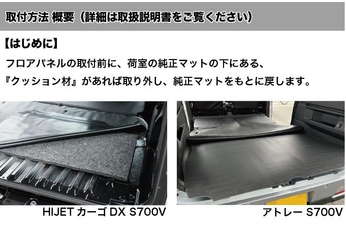アトレー S700V/S710V専用 床張りキット フルフロアパネル プロ仕様