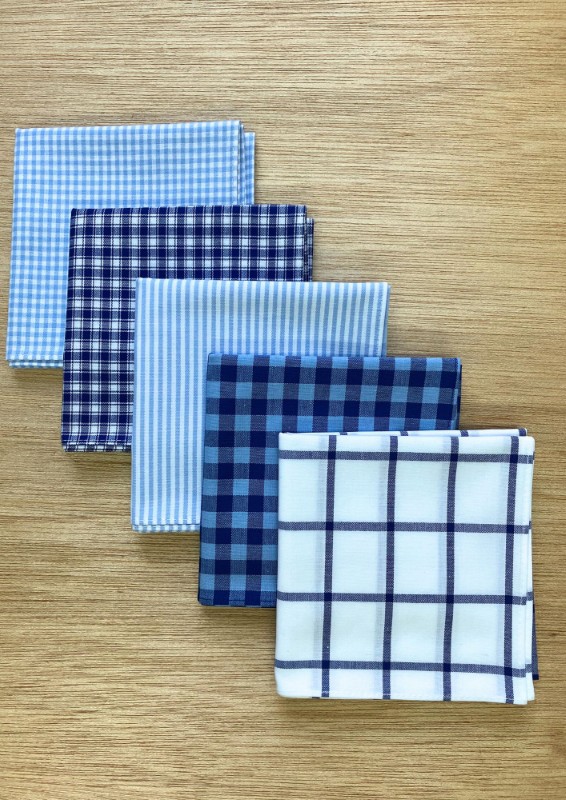 多機能な先染めハンカチ　5枚セット