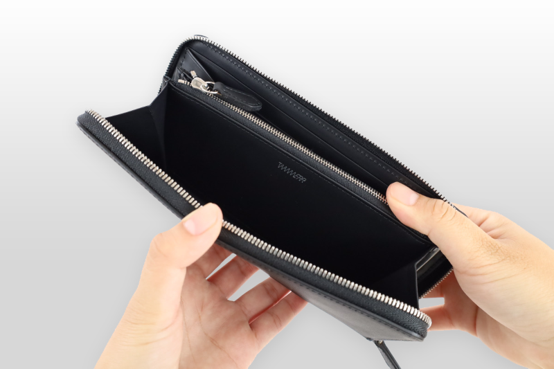 TAANNERR（タァンネリル）　撥水革　ラウンドジップ長財布