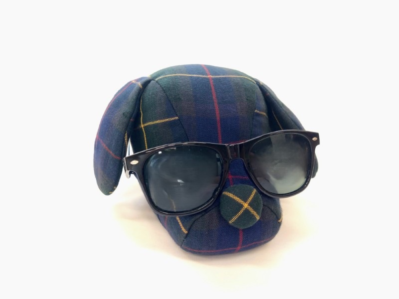 播州織　メガネスタンド犬