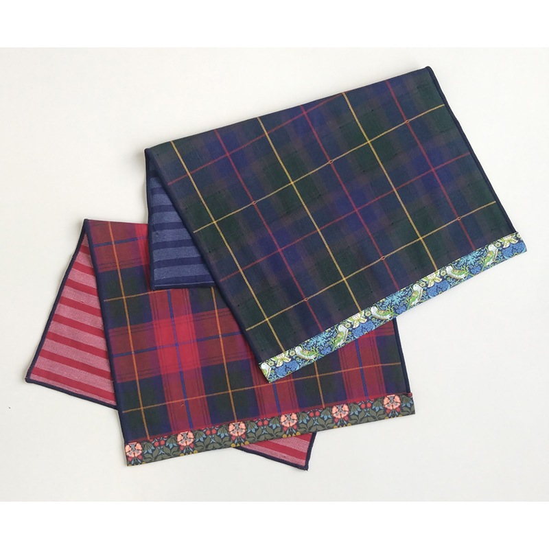 播州織トリプルガーゼ　ハンドタオルリバティプリント付2枚セット