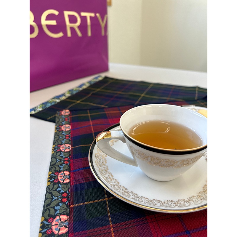 播州織トリプルガーゼ　ハンドタオルリバティプリント付2枚セット