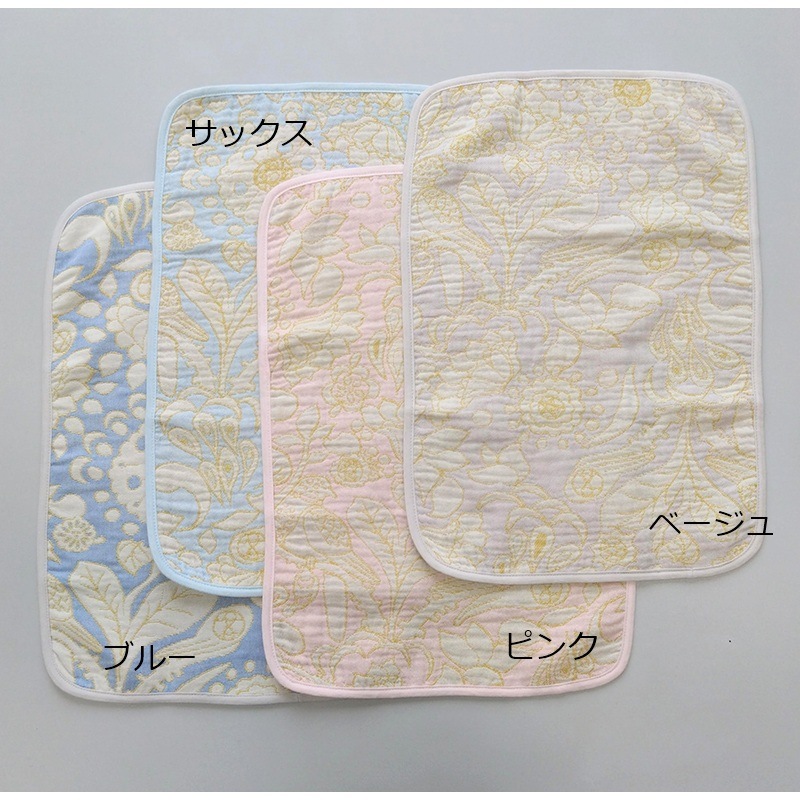 播州織オリジナルガーゼ　花鳥柄ハンドタオル