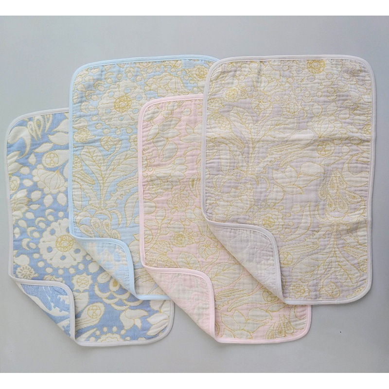 播州織オリジナルガーゼ　花鳥柄ハンドタオル