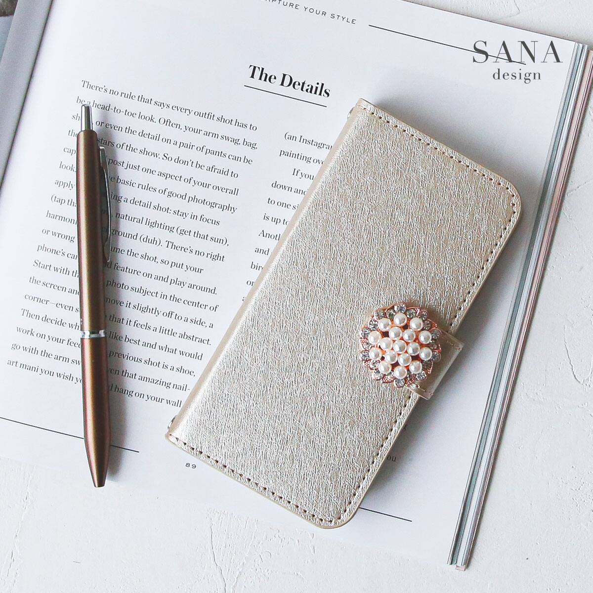 ひまわり様確認用 iPhone15手帳型ケース ダリア/ネーム焼き入れ  