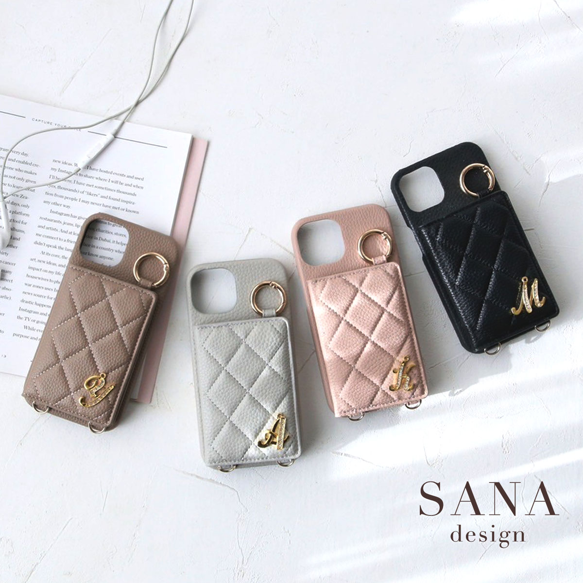 背面 キルティング ケース 」iPhoneスマホケース イニシャルiPhone 17