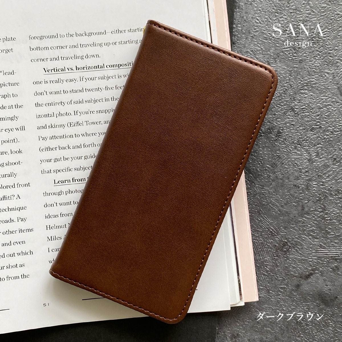 ダークカラー 無地 イニシャル大 」Arrowsケース 手帳型Arrows We2