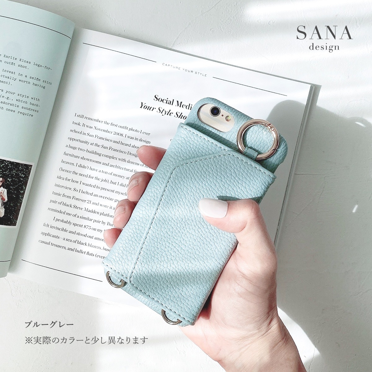 ONES 携帯カバーiPhone11proレザーケースシンプル ブルー 携帯