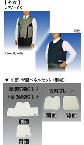 タケックス TAKEX 防弾・防刃ベスト 外衣 (ベストタイプ) JPV-0K