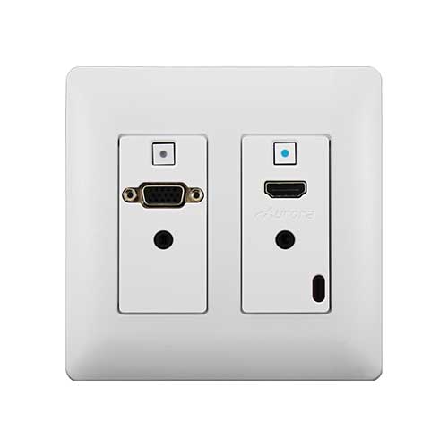 AI HDMI/VGAウォールマウント型ツイストペアケーブル伝送器(送受信器セット) AI-DXW-2-S1-W / AI-DXW-2-S1-B