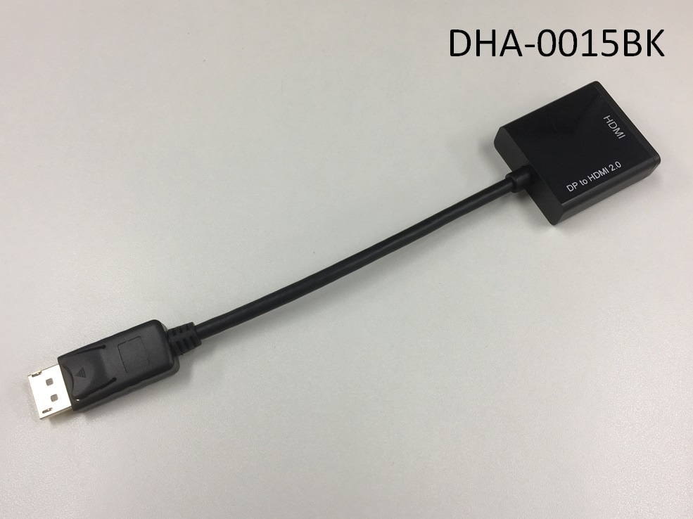 AI ディスプレイポート1.2 - HDMI2.0変換ケーブル AI-DHA-0015BK (長さ：0.15m)