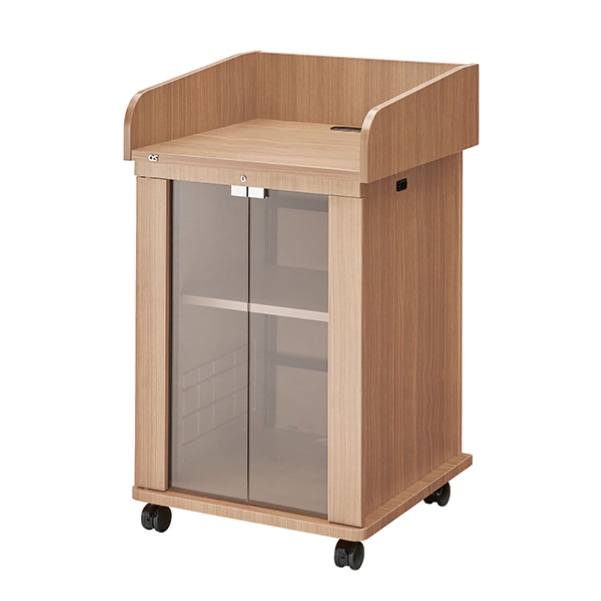 オーエス OS AVキャビネット 演台タイプ (スタンダードタイプ/ガラス扉) CMA-16UM2-G06N (ウッド) 