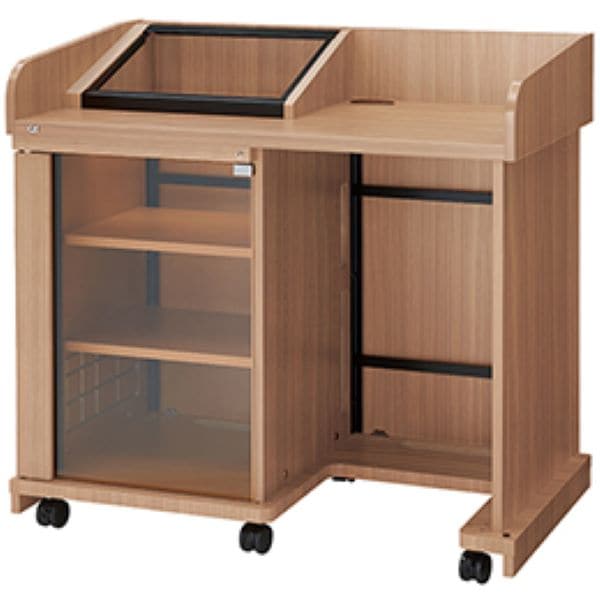 オーエス OS AVキャビネット レクチャー卓 (コンソール 足入れタイプ/ガラス扉) CLA-16UM2-G06FC (ウッド) 