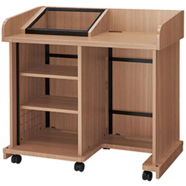 オーエス OS AVキャビネット レクチャー卓 (コンソール 足入れタイプ/扉なし) CLA-16UM2-N06FC (ウッド) 