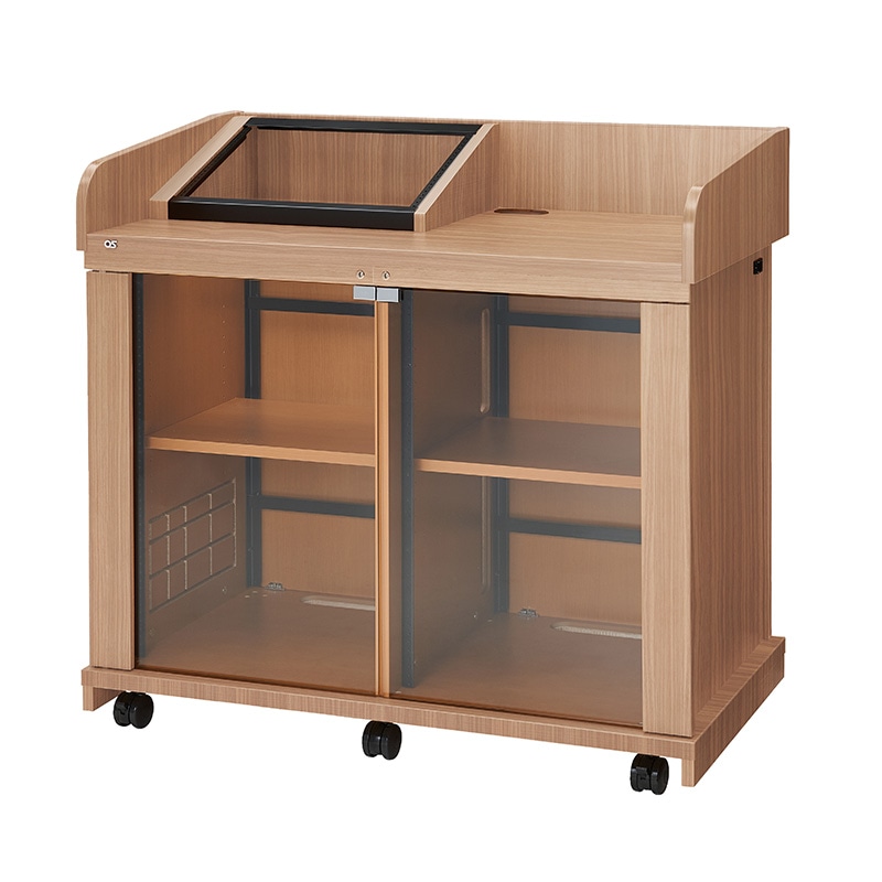 オーエス OS AVキャビネット レクチャー卓 (コンソールタイプ/ガラス扉) CLA-32UM2-G06NC (ウッド) 