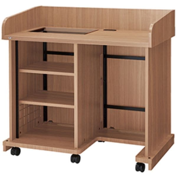 オーエス OS AVキャビネット レクチャー卓 (開口 足入れタイプ/扉なし) CLA-16UM2-N06FK (ウッド) 