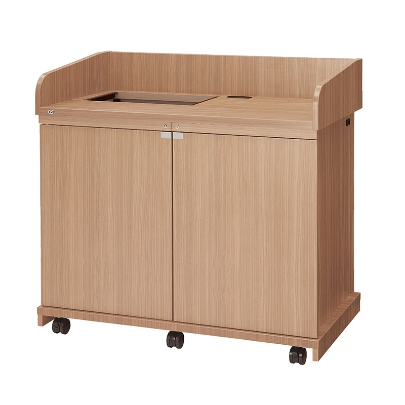 オーエス OS AVキャビネット レクチャー卓 (開口タイプ/木扉) CLA-32UM2-W06NK (ウッド) 