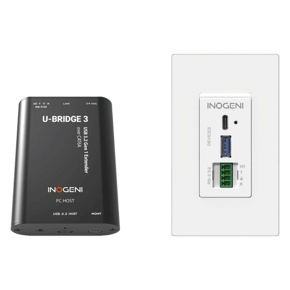 イノジェニ INOGENI ウォールプレート型 USB3.0 延長器 U-BRIDGE-3 WP 