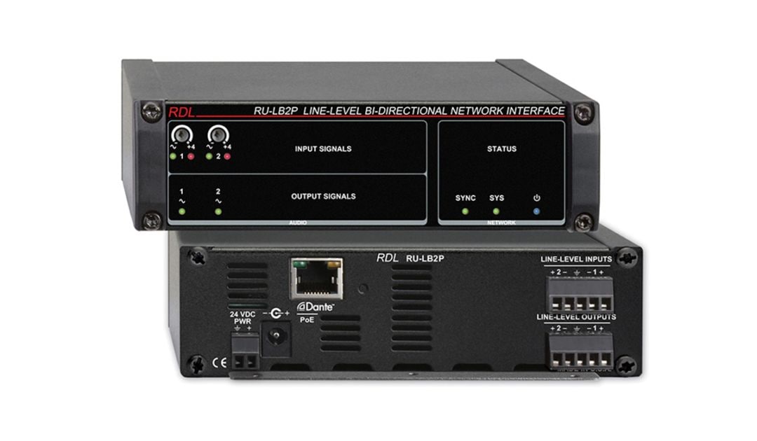 RDL ラインレベルDanteインターフェイス RU-LB2P