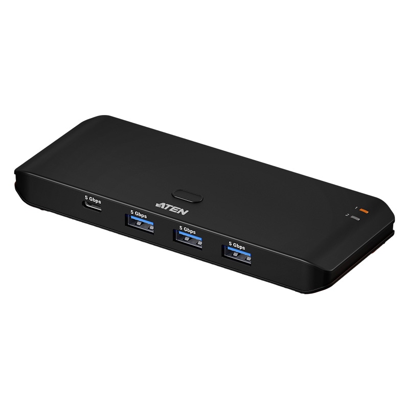 ATEN essentials PC2台用 USB3.2 Gen1 (5Gbps) 切替器(4デバイス接続/TypeAケーブル2本同梱版) US4324