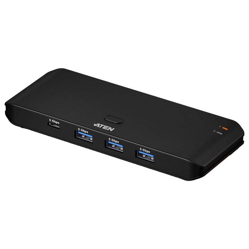 ATEN essentials PC2台用 USB3.2 Gen1 (5Gbps) 切替器(4デバイス接続/TypeA+Cケーブル同梱版) US5324
