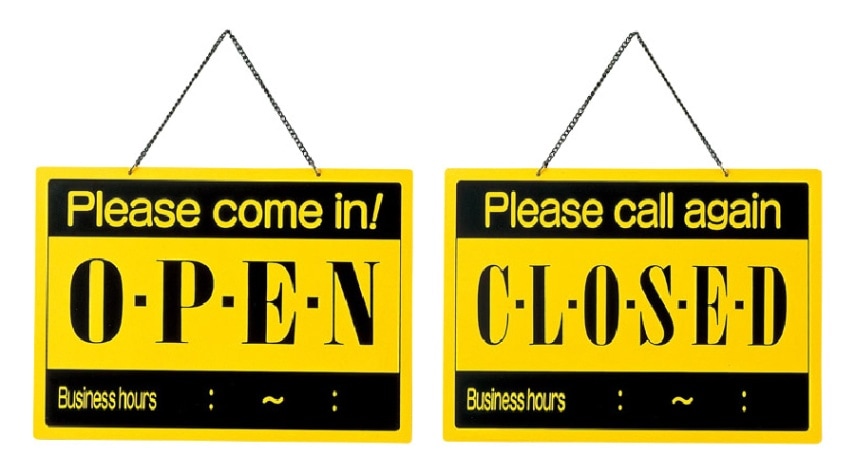 えいむ　営業中サイン　OC-2 イエロー　OPEN/CLOSE