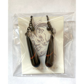 木製イヤリング【アオコクタン】