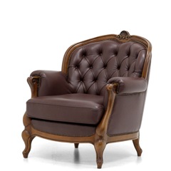 【値下げ中】カリモク◆1Pソファ◆ルイ15様式◆本革◆中古品(2408A⑪) カリモク ルイ15世様式 1人掛けソファ 本革 中古 | すべての商品