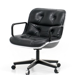 ノール ポロックチェア 本革 黒 ヴィンテージ デザイナーズ家具