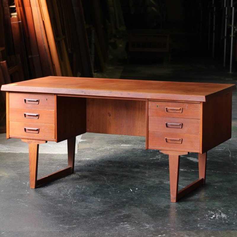 DK1672 ヴィンテージ北欧家具 両袖デスク 幅150cm | リペア前,北欧家具