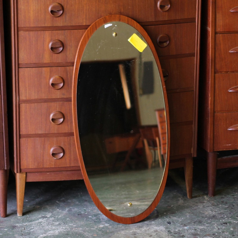 ヴィンテージ北欧家具 壁掛け ミラー 楕円形 大きめ | SOLD OUT