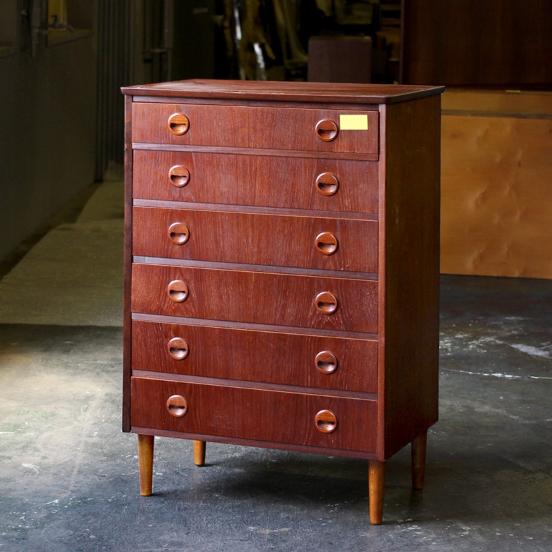 ヴィンテージ北欧家具 6段チェスト 丸い取っ手 | SOLD OUT | ibukiya