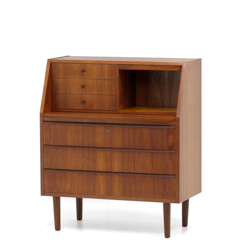 北欧家具ミラー付きライティングビューロ　デンマーク　チーク Danish Vintage Writing Bureau with Mirror/デンマークヴィンテージ