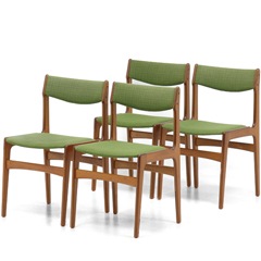 北欧風 ダイニングチェア 木製 グリーン(緑)ミッドセンチュリー 北欧 ミッドセンチュリー家具 ダイニングチェア 緑 4脚セット | すべて