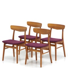 北欧家具 ヴィンテージ ダイニングチェア 4脚セット チーク材 椅子