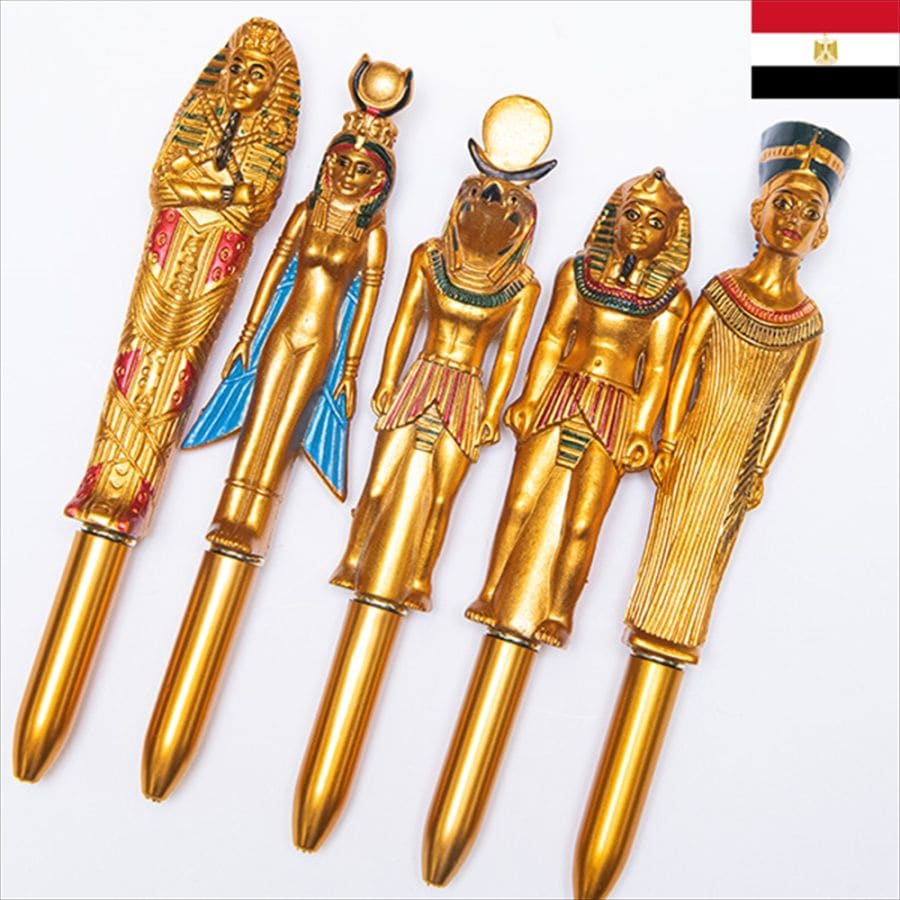 エジプトのお土産】黄金のファラオボールペン5種セット | エジプトのお