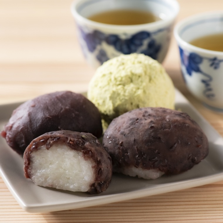 おはぎ　3種類2個セット（こしあん・つぶあん・青きな粉）（冷凍品）