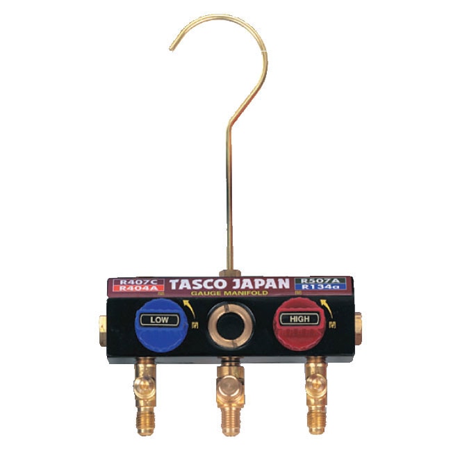 タスコジャパン ボールバルブ式ゲージマニホールド バルブ付チャージホース仕様キット TA122GV-2