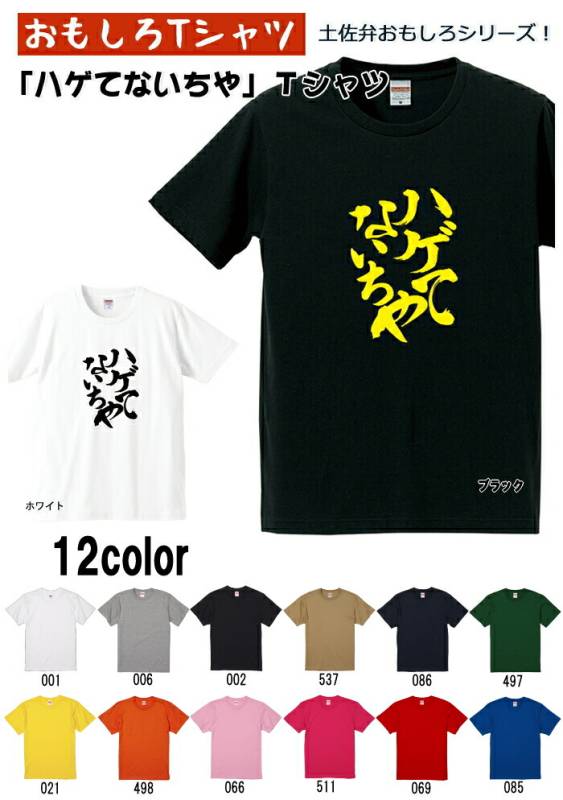 【おもしろＴシャツ】【土佐弁シリーズ】「ハゲてないちや」Ｔシャツ　【パロディＴシャツ　男女兼用　おみやげ　プレゼント】 メンズ レディース ユニセックス 半袖　ギフト　記念日　誕生日　無料ラッピング