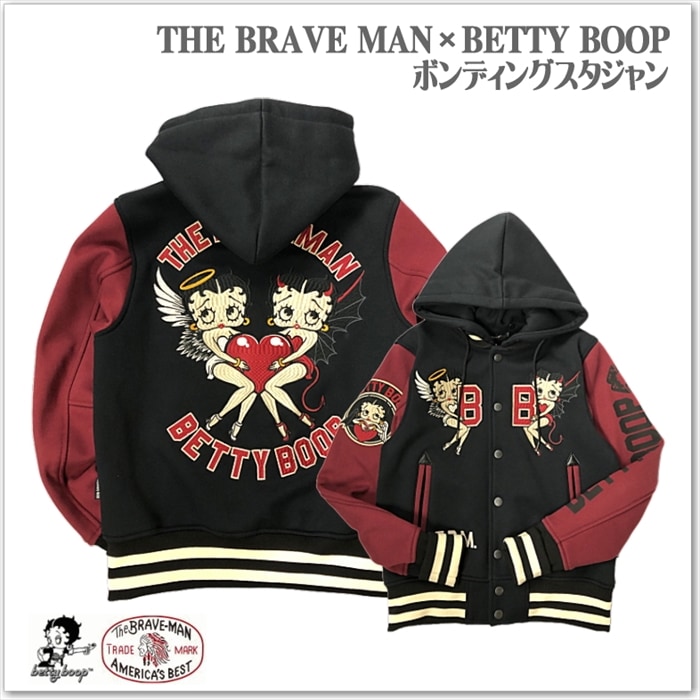 THE BRAVE MAN×BETTY BOOP  ボンディング スタジャン bbb-2460 エンジェル デビル 刺繍 ワッペン メンズ レディース