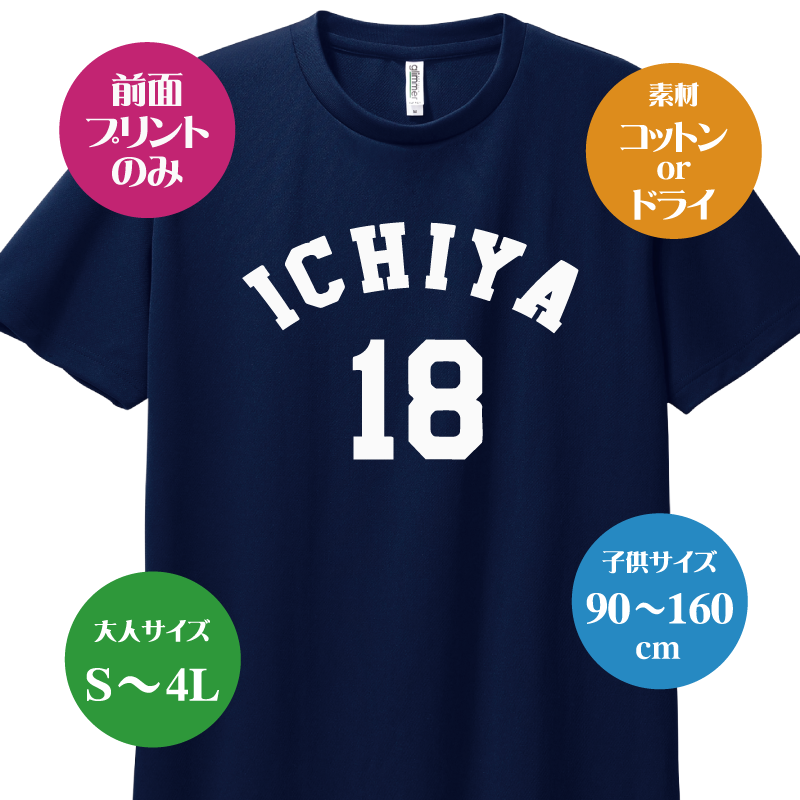 オリジナルTシャツ ナンバリング名入れTシャツ 名前と番号から自動デザイン作成 デザイン2種 大人用 子供用  父の日 母の日 敬老の日 メンズ レディース ユニフォーム プレゼント 特注 クラスT 半袖  記念日 誕生日 還暦 古希 傘寿 卒寿 米寿