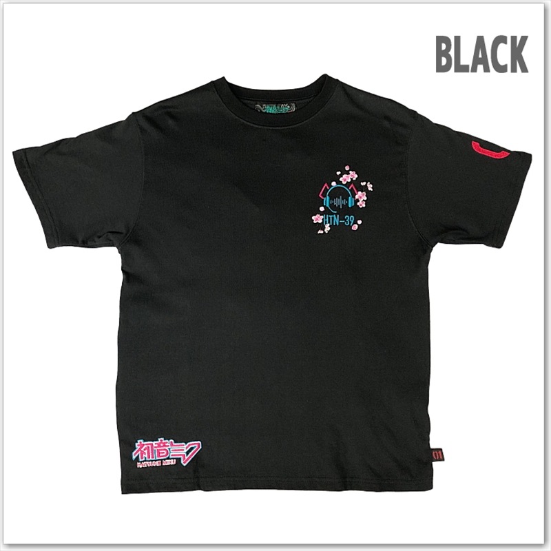 絡繰魂 × 初音ミク 桜満開 TEE 262007 刺繍 ボカロ コラボ 半袖 Tシャツ ユニセックス