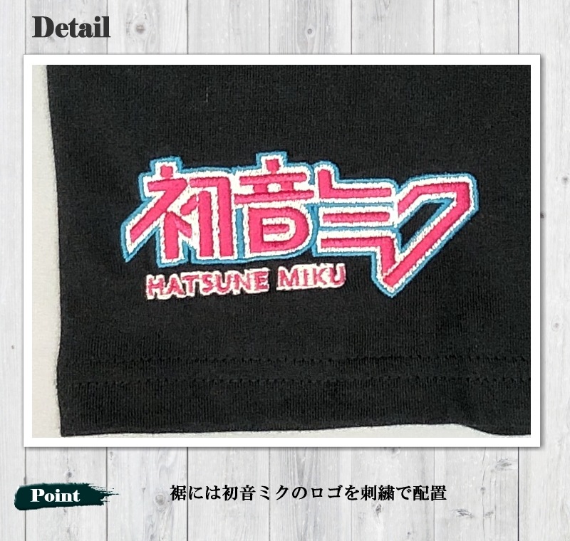 絡繰魂 × 初音ミク 桜満開 TEE 262007 刺繍 ボカロ コラボ 半袖 Tシャツ ユニセックス