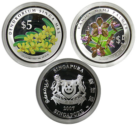 シンガポール 記念硬貨 5ドル 銀貨 2枚セット シンガポール 記念硬貨 5ドル 銀貨 2枚セット 新品 希少 記念