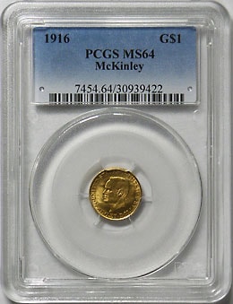 アメリカ マッキンレー記念 1ドル金貨 1916 PCGS MS64 | アメリカの  
