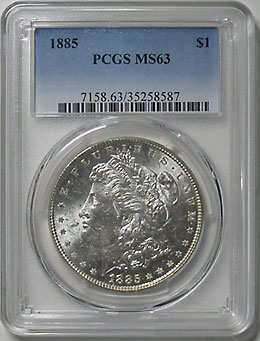 アメリカ モルガンダラー 1885 PCGS MS63 | アメリカの貨幣,通常