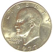 アメリカ アイゼンハワー1＄白銅貨 1977(P) UNC | アメリカの貨幣,通常